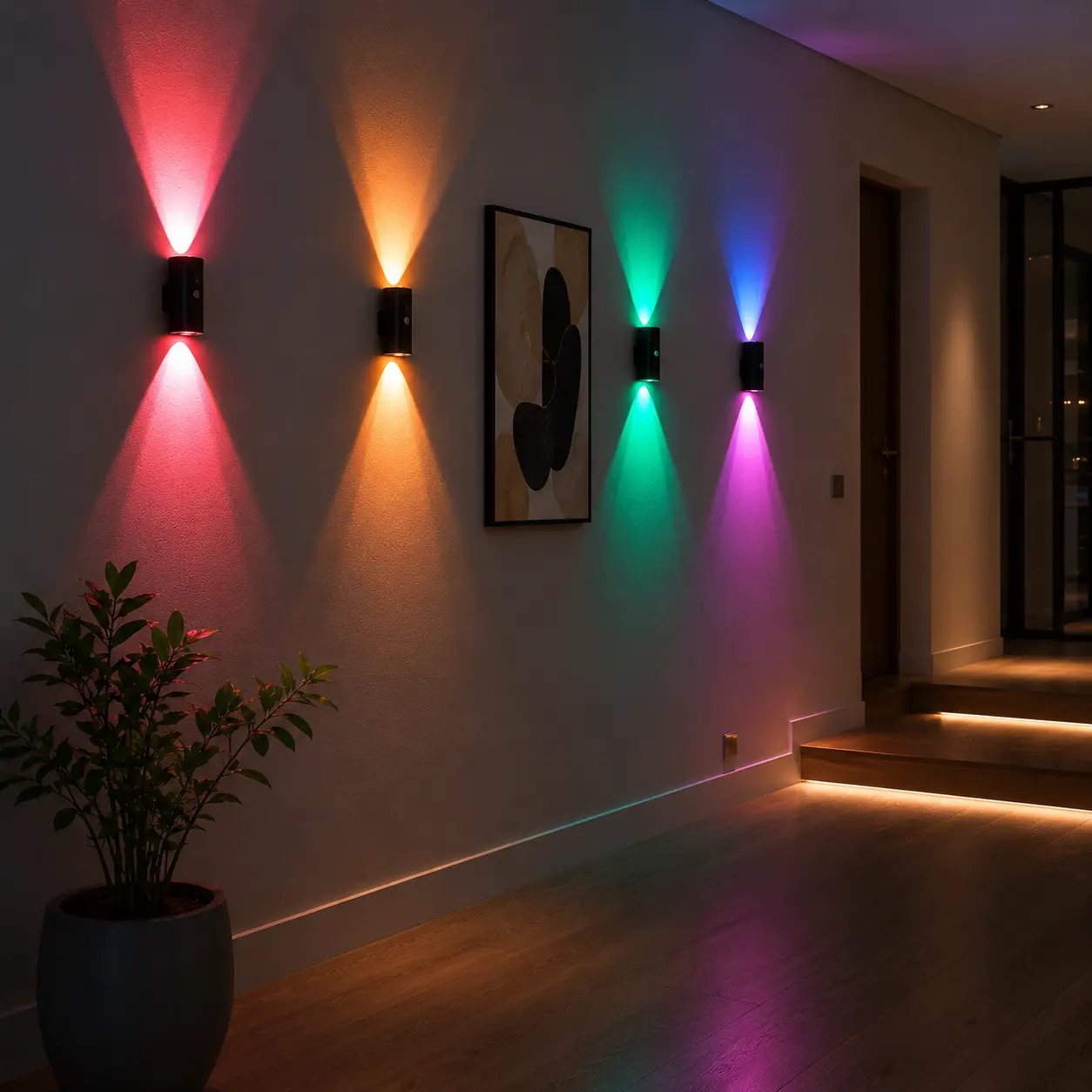 16-Color RGB Ambient Wall Light with Remote & Motion Sensor